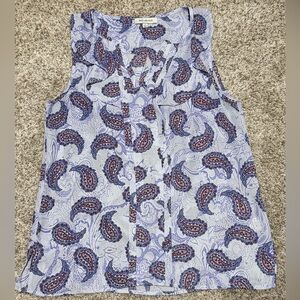 Skies are Blue paisley sleeveless v-neck top size Small